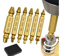 Extractor de Tornillos，6 tipos diferentes de extractores de tornillos, herramienta para quitar tornillos rotos HSS 4341, apto para quitar tornillos dañados o agrietados (dorados)
