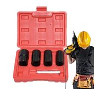 Extractor de tuerca de rueda despojada,Kit de extracción de pernos robustos de 5 piezas | Juego de extractor de tornillos dañados,para la eliminación de tuercas y pernos de cohete y eje