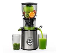 Extractor de Zumos y Verduras, 148mm Capacidad 2L Licuadora Prensado en Frio, 300W Extractor de Jugo Juicer Machine, Función de Masticación Inversa, Fácil de Instalar y Limpiar, Dos Tazas, Uno Cepillo