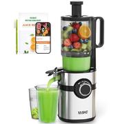 Extractor de zumos y verduras, YASHE juicer machine con boca de alimentación ancha de 12,7 cm para frutas y verduras enteras, licuadora prensado en frío con autoalimentación, alto rendimiento de zumo,