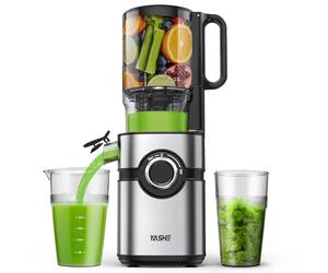 Extractor de zumos y verduras, YASHE juicer machine con boca de alimentación ancha de 12,7 cm para frutas y verduras enteras, licuadora prensado en frío con autoalimentación, alto rendimiento de zumo