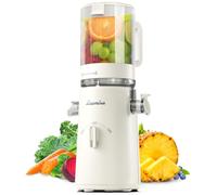 Extractor de Zumos y Verduras, Zasmira Exprimidor Lento Mejorado con Canal de Alimentación de 120 mm, Licuadoras para Zumos y Batidos, 99,6% de Pureza del Jugo, Más Fácil de Limpiar, 2 Tazas Incluidas