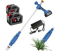 Extractor eléctrico de malezas, removedor de malas hierbas de 3 garras con batería de 21 V y 3000 mAh, herramientas de desbrozador de mango largo para dientes de león en césped y jardín