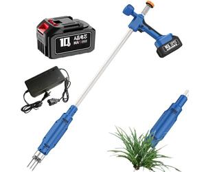 Extractor eléctrico de malezas, removedor de malas hierbas de 3 garras con batería de 21 V y 3000 mAh, herramientas de desbrozador de mango largo para dientes de león en césped y jardín