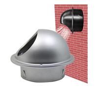 Extractor Externo Salida de Ventilación de Pared, Rejilla de ventilación redonda con salida de ventilación y malla de malla incorporada for exteriores e interiores.(Grey,70mm/2.7in)