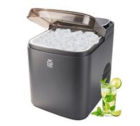 ExtraHouse - Máquina de Hielo Portátil con Doble Tamaño de Hielo en Forma de Bala, Compresor de Cobre de 12kg/Día, Material PP de Grado Alimenticio, Control Táctil y Apagado Automático para Bar en
