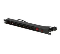 Extralink 19\" 1U 7 SOCKET EU TYPE POWER PDU WITH SWITCH PDU 7-EU Regleta eléctrica