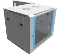 Extralink Armario Rack de 19" 12U - Armario de Red de 600mm, para Montaje en Pared o Suelo, hasta 60 kg, Puerta de Cristal Templado, Apertura Delantera y Trasera, Gris - para Red doméstica y IT