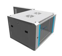 Extralink Armario Rack de 19" 6U - Armario de Red de 600mm, para Montaje en Pared o Suelo, hasta 60 kg, Puerta de Cristal Templado, Apertura Delantera y Trasera, Gris - para Red doméstica y IT