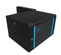 Extralink Armario Rack de 19" 6U - Armario de Red de 600mm, para Montaje en Pared o Suelo, hasta 60 kg, Puerta de Cristal Templado, Apertura Delantera y Trasera, Negro - para Red doméstica y IT
