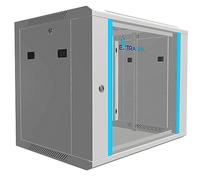 Extralink Armario Rack de 19" 9U - Armario de Red de 450mm, para Montaje en Pared o Suelo, hasta 60 kg, Puerta de Cristal Templado, Apertura de 180° Gris - para Red doméstica y Equipos informáticos