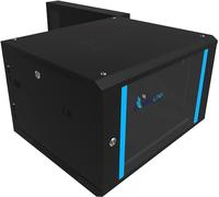 Extralink Armario Rack de 19" 9U - Armario de Red de 600mm, para Montaje en Pared o Suelo, hasta 60 kg, Puerta de Cristal Templado, Apertura de 180° Negro - para Red doméstica y Equipos informáticos