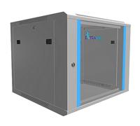 Extralink Armario Rack de 19" 9U - Armario de Red de 600mm, para Montaje en Pared o Suelo, hasta 60 kg, Puerta de Cristal Templado, Apertura de 180° Gris - para Red doméstica y Equipos informáticos