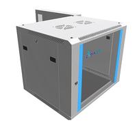 Extralink Armario Rack de 19" 9U - Armario de Red de 600mm, para Montaje en Pared o Suelo, hasta 60 kg, Puerta de Cristal Templado, Apertura Delantera y Trasera, Gris - para Red doméstica y IT