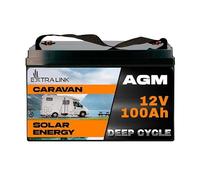 EXTRALINK Batería AGM 12V 100Ah - sin mantenimiento, sellada, de ciclo profundo - batería de larga duración para solar, autocaravanas, SAI, sistemas autónomos y batería coche