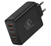 Extralink Cargador rápido Smart Life, Cargador USB C/A, Enchufe USB 100W GAN, Cargador USB 240V, Adaptador, Varios Dispositivos simultáneamente, 3X USB-C, USB-A, Teléfono Móvil Enchufe USB C
