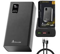 Extralink EPB-068, Bateria Externa Carga Rapida, Power Bank 20000mAh, Fast Charging 22.5W, USB-C, Pantalla Digital, Cargador Portatil, Batería de polímero de Litio, Carcasa Robusta, Negro