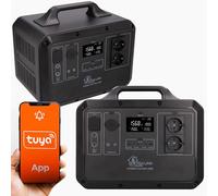 Extralink estación de energía portátil LiFePO4 1568Wh, 1500W generador electrico silencioso 2x 230V CA, 2x USB, 1xUSBC PD 100W, Pantalla LCD, salida CC 12V 10A Power Station compatible con panel solar