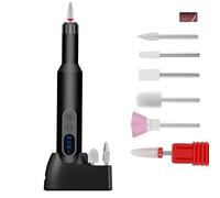 Extralink Fresa portátil para uñas de gel - lima de uñas eléctrica inalámbrica, tres velocidades, 6 puntas, indicador LED, fresa de uñas para uñas de gel, geles acrílicos, callos y uñas fresadoras