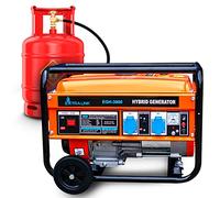 Extralink Generador Eléctrico 3000W Gasolina/Gas | Grupo Electrógeno Dual Fuel con Motor 170F 4T, Onda Pura y Protección Sobrecarga | Portátil y Silencioso para Casa y Camping