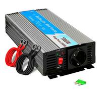 EXTRALINK Inversor 12V 220V Onda Modificada 1000W 2000W Pico - Convertidor 12V 200V con USB, Ventilador y Protección Cuádruple - para Coche, Autocaravana, Barco, Camping, Equipos Sensibles, Solar