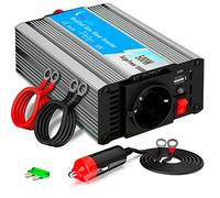 EXTRALINK Inversor 12V 220V Onda Modificada 500W 1000W Pico - Convertidor 12V 200V con USB, Enchufe de mechero, Ventilador y Protección Cuádruple - para Coche, Autocaravana, Barco, Camping, Solar