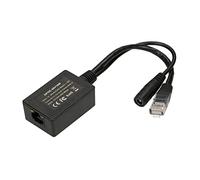 Extralink Inversor PoE de 1 puerto, entrada 1 x 1000 Mb/s RJ45/hembra 10-30 V, salida 48 V, permite la alimentación para cable de red Ethernet de 10/100/1000 Mb/s