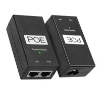 Extralink Inyector PoE POE-48-24W Fuente de alimentación PoE 48V, 0,5A, 24W Cable Incluido, Adaptador PoE, 2 Puertos, LED Indicator Plug & Play, Alimentador 48V para cámaras IP, Access Point