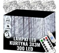 Extralink kurtyna ?wietlna 300 led zimne 3x3 ?wi?teczne choinkowe g