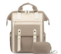 EXTRALINK Mochila Cabina Avión 40x30x15 cm 30 L con Neceser Viaje, Beige | 22 bolsillos, apertura amplia tipo maletín de médico, organizador con separadores elásticos, espalda con espuma de 8 mm