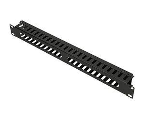 EXTRALINK Panel pasacables, Negro, Organizador de Cables para Rack de 19 Pulgadas, Acero, Accesorio armarios de Red, con Tapa metálica, Capacidad de Rack 1U