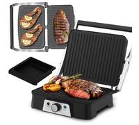 Extralink Parrilla Electrica, Revestimiento Cerámico Antiadherente, 2000W, Control de Temperatura, grill electrico, Apertura 180°, sandwichera grill, 33cm x 14,8cm x 30cm, tostadora grill sandwicheras