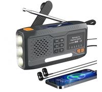 Extralink Radio Solar de Emergencia con Manivela, función de Carga 4500 mAh, Radio FM y Dab con Bluetooth, Linterna LED y luz de Lectura, Alarma SOS, LCD - para Camping y Supervivencia