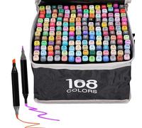 EXTRALINK Rotuladores con alcohol, 168 unidades, 2 segundos, juego de rotuladores de secado rápido, rotuladores con punta de doble cara, colores de tinta vivos, bolígrafos con bolsa de transporte,