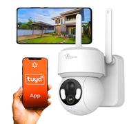 EXTRALINK SolarEye Pro - Cámara Wi-Fi para Exteriores, Compatible con Panel Solar, batería de 5200 mAh, Sensor de 4 MP, resolución de 2,5 K, IP65, Tuya, rotación, Soporte para Tarjetas Micro SD