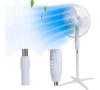 EXTRALINK Ventilador de pie 45W 40 cm Ø, 3 Velocidades ajustables, Ventilador Portatil con Oscilación horizontal y Ajuste de inclinación, altura regulable para Dormitorio, Oficina y Hogar, Fan Blanco
