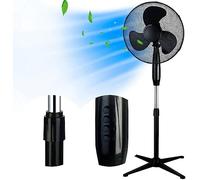 EXTRALINK Ventilador de pie 45W 40 cm Ø, 3 Velocidades ajustables, Ventilador Portatil con Oscilación horizontal y Ajuste de inclinación, altura regulable para Dormitorio, Oficina y Hogar, Fan Negro