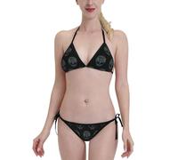 Extranjero Traje De Baño 2 Piezas Cuello En V Baño De Natacion Ajustable Bikini Mujer para Playa Natacion Viajes