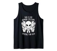 Extraño Divertido Este es mi Disfraz Humano, Soy Realmente un Extraterrestre Camiseta sin Mangas