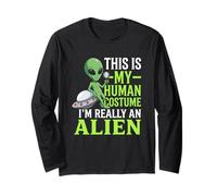 Extraño Divertido Este es mi Disfraz Humano, Soy Realmente un Extraterrestre Manga Larga