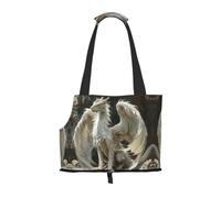 Extraño estampado de dragón blanco para cachorros, bolsas para perros pequeños, gatos y conejos