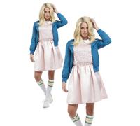 Extraño Niña TV Show Adulto Disfraz 80s Conjunto