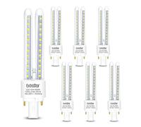 EXTRASTAR 2 Pines Bombillas LED PLC 2U, Tubo de 12W, Maiz G24, 1200Lm, Luz Fría 6500K, No regulable, Pack de 6