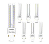 EXTRASTAR 2 Pines Bombillas LED PLC Tubo 2U,15W, Maiz G24, 1500Lm, Blanco Cálido 3000K, No regulable Pack de 6