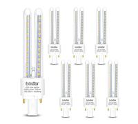 EXTRASTAR 2 Pines Bombillas LED PLC Tubo 2U,15W, Maiz G24, Maiz G24, 1500Lm, Luz Fría 6500K, No regulable, Pack de 6