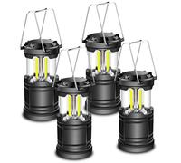 Extrastar 4 luces LED a pilas, lámpara portátil de supervivencia, linterna impermeable para acampada, apta para huracanes, emergencias, tormentas y cortes de electricidad, negro.