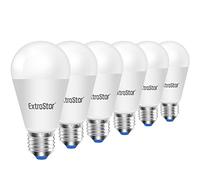 EXTRASTAR 6pc bombillas LED A60, 15 vatios (Eq. 120W), casquillo E27,Luz Blanca Fría 6500K,1500Lm, No regulable