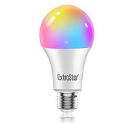 EXTRASTAR Bombilla Alexa LED Intelligente E27, 15W, 1400lm, Regulable Multicolor + Luz Cálida o Blanca, 16 Millones de Colores, Funciona con Alexa y Google Home, 1 Pack