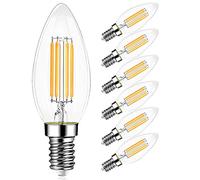 EXTRASTAR Bombilla Led de filamentos vintage E14(Casquillo Fino) - 750 Lúmenes - 2700K luz calida 6W paquete，No Regulable - 6 unidades