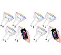 EXTRASTAR Bombilla LED Intelligente WiFi GU10, 6W, 480 Lúmenes, Regulable Multicolor + Luces Cálidas/Frías, Funciona con Alexa y Google Home, 4 pcs (Paquete de 2)